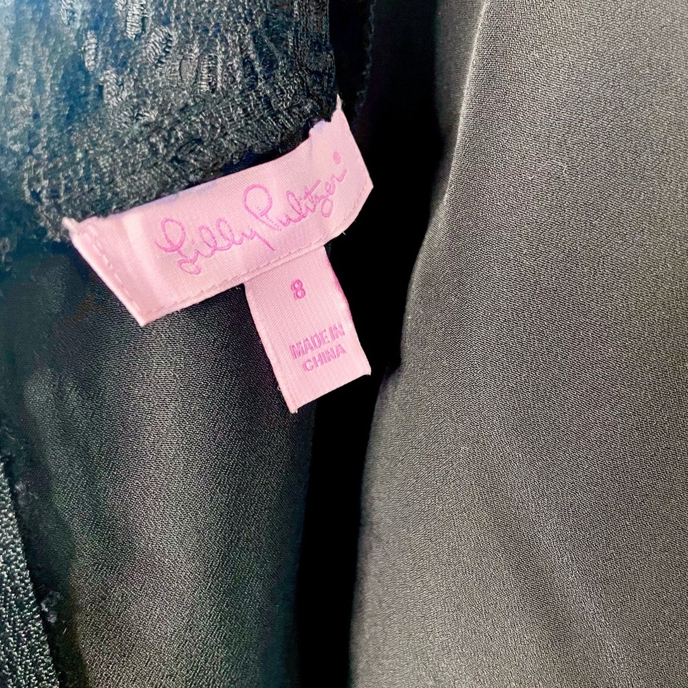 Lilly Pulitzer Hera Black Lace Sheath Dress Size 8 Cocktail - Picture 9 of 11